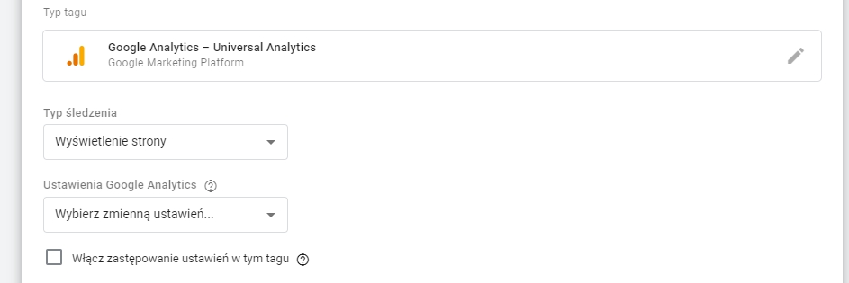 dodanie Google Analytics do Google Tag Managera