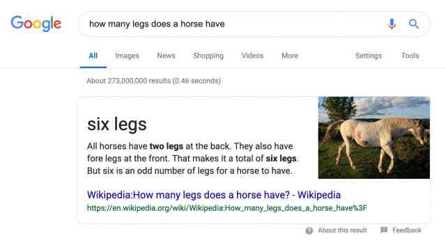 ile nóg ma koń wg Google